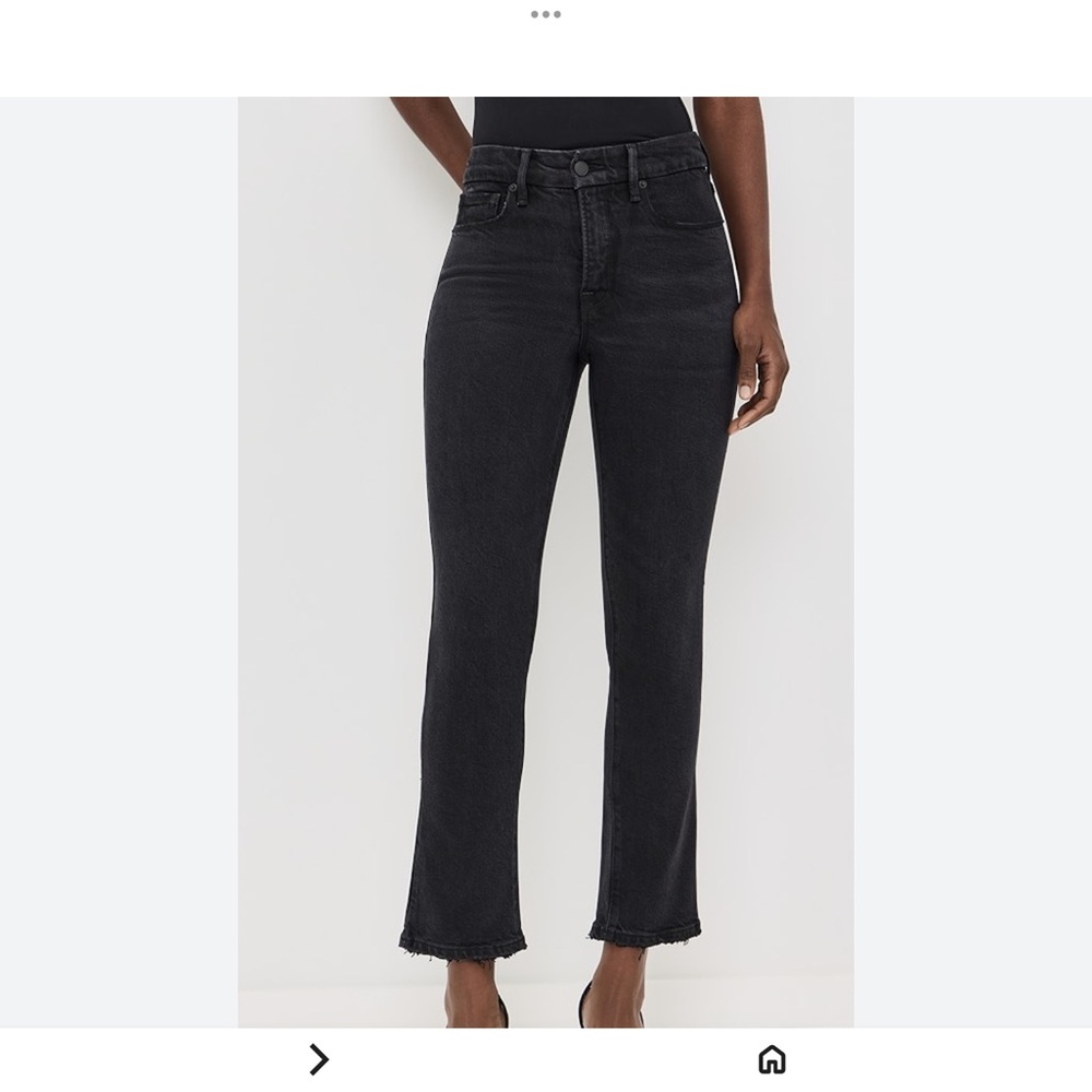 Good American Good Legs Black Straight Leg Jeans